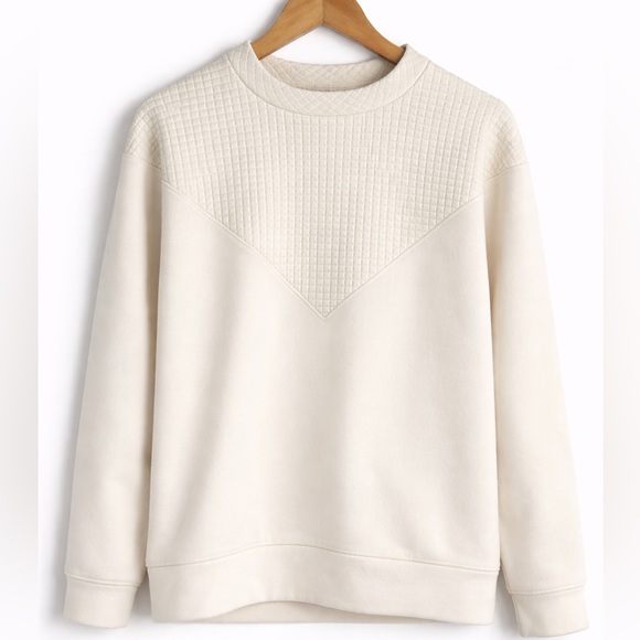 Dudley Stephens Sweaters - Dudley Stephens Cream Crew Neck Vello Fleece with Waffle detail.